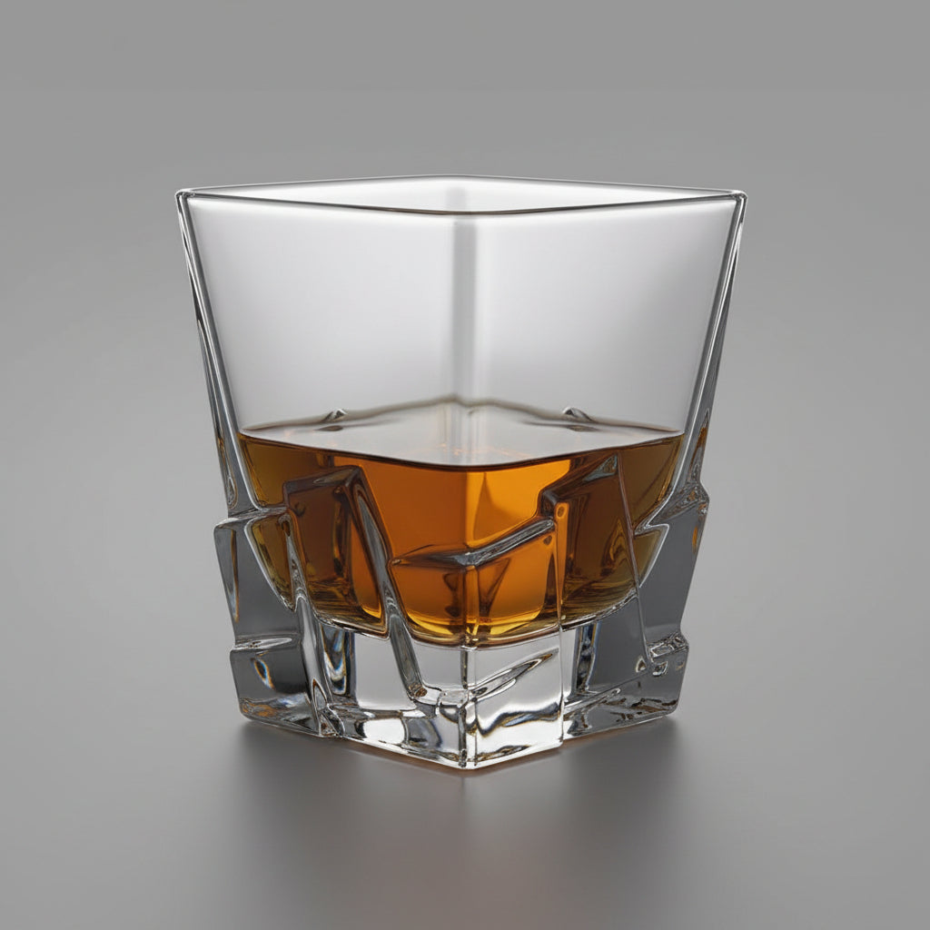 Vaso de Vidrio Grueso para Whisky, Cerveza y Bebidas