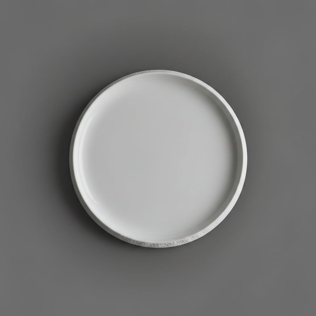 Plato de Porcelana con Borde de Piedra