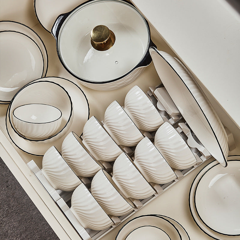 Modern and Simple Ceramic Bowl and Plate Set