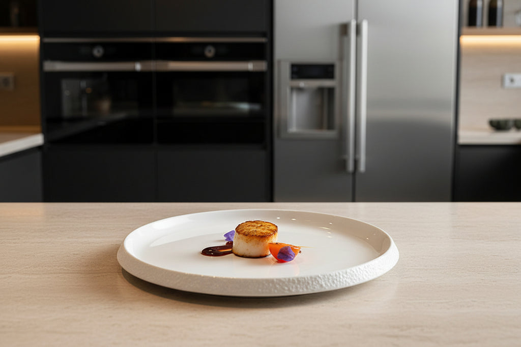 Porcelain Plate with Stone Rim