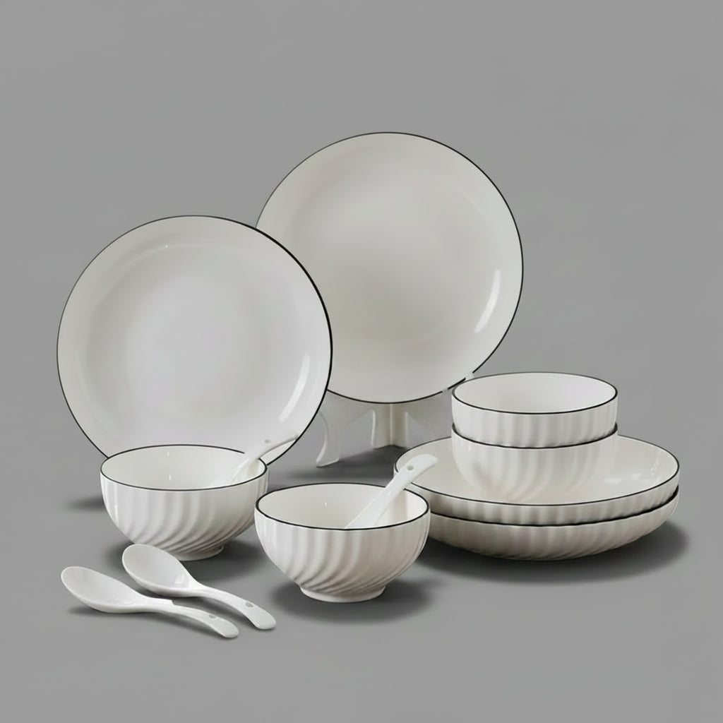Modern and Simple Ceramic Bowl and Plate Set