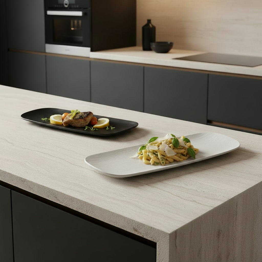 Frosted Matte Finish Ceramic Rectangular Dish