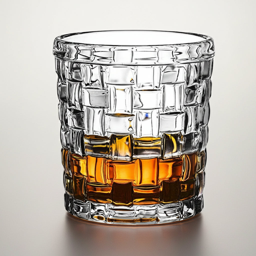 Vaso de Vidrio Grueso para Whisky, Cerveza y Bebidas