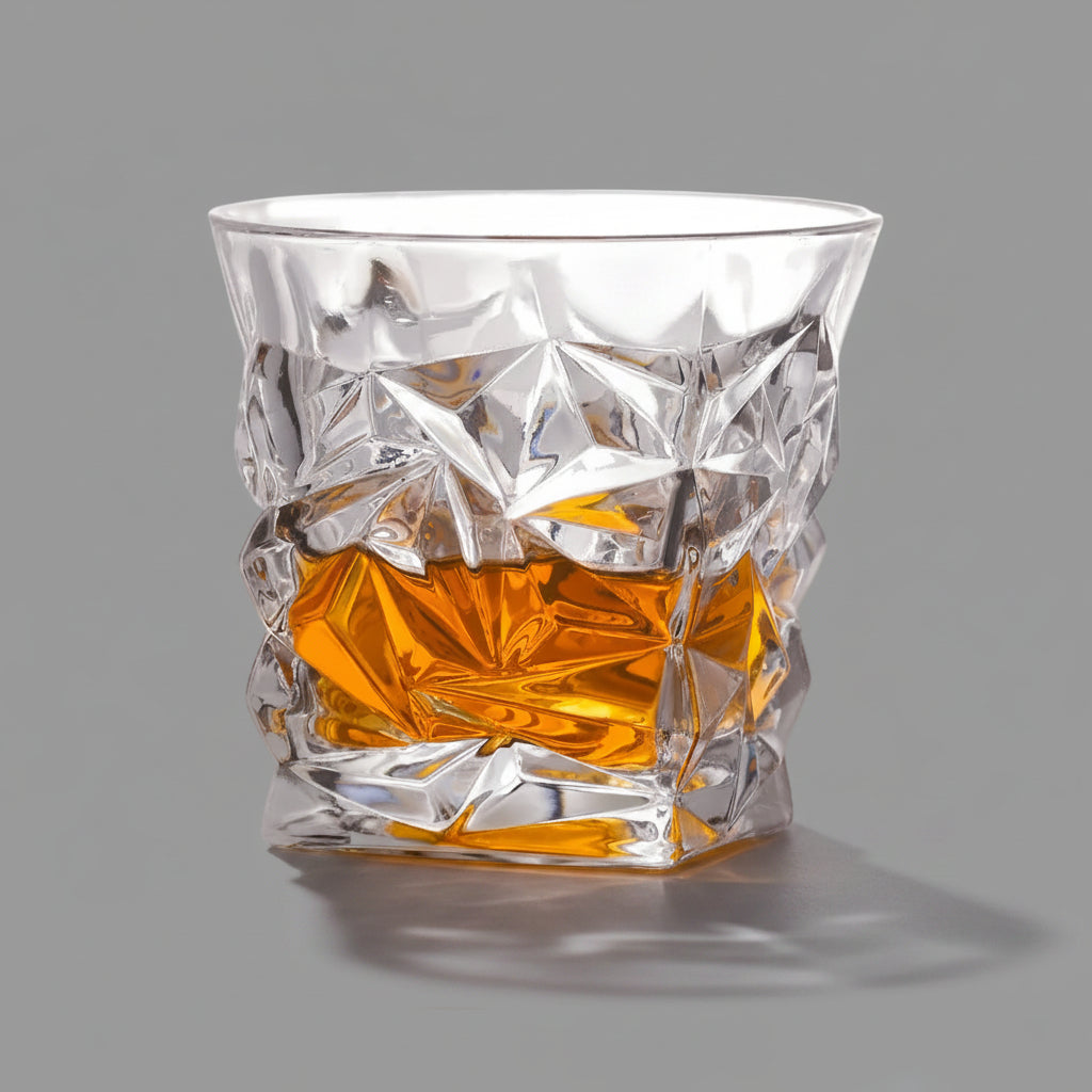 Vaso de Vidrio Grueso para Whisky, Cerveza y Bebidas